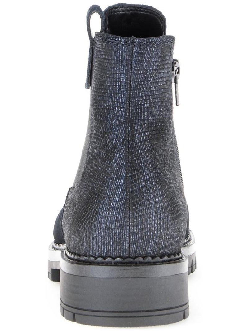 Bottines chelsea  en cuir Bleu - Kiabi