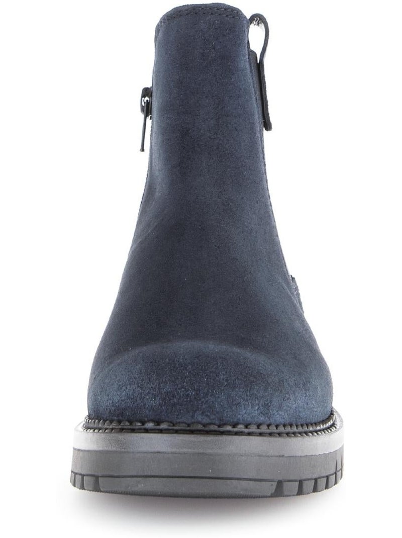 Bottines chelsea  en cuir Bleu - Kiabi