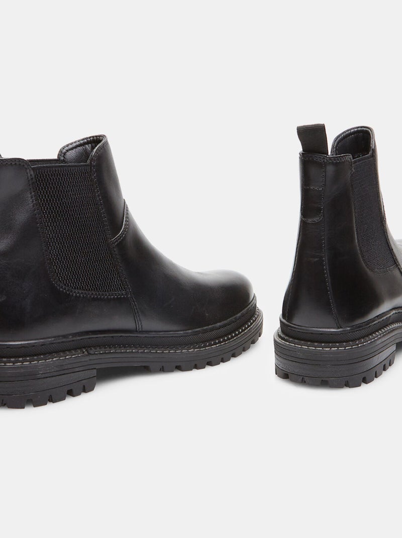 Bottines Chelsea en cuir d'hiver BATA Noir - Kiabi