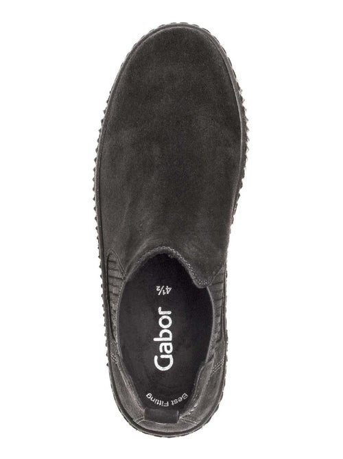 Bottines chelsea  en cuir - Kiabi