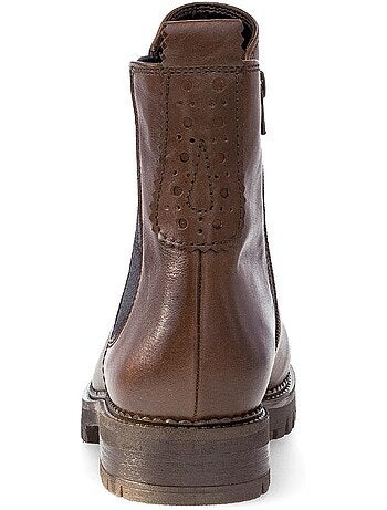 Bottines chelsea en cuir lisse