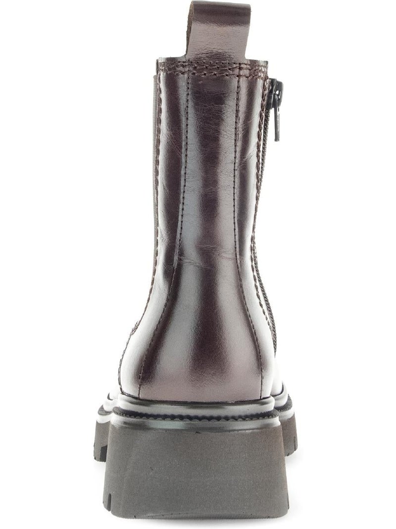 Bottines chelsea  en cuir lisse Marron - Kiabi
