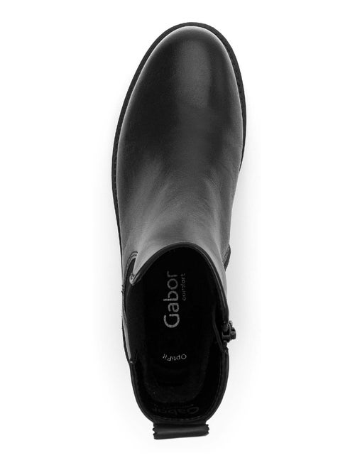 Bottines chelsea  en cuir lisse - Kiabi