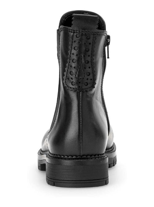 Bottines chelsea  en cuir lisse - Kiabi