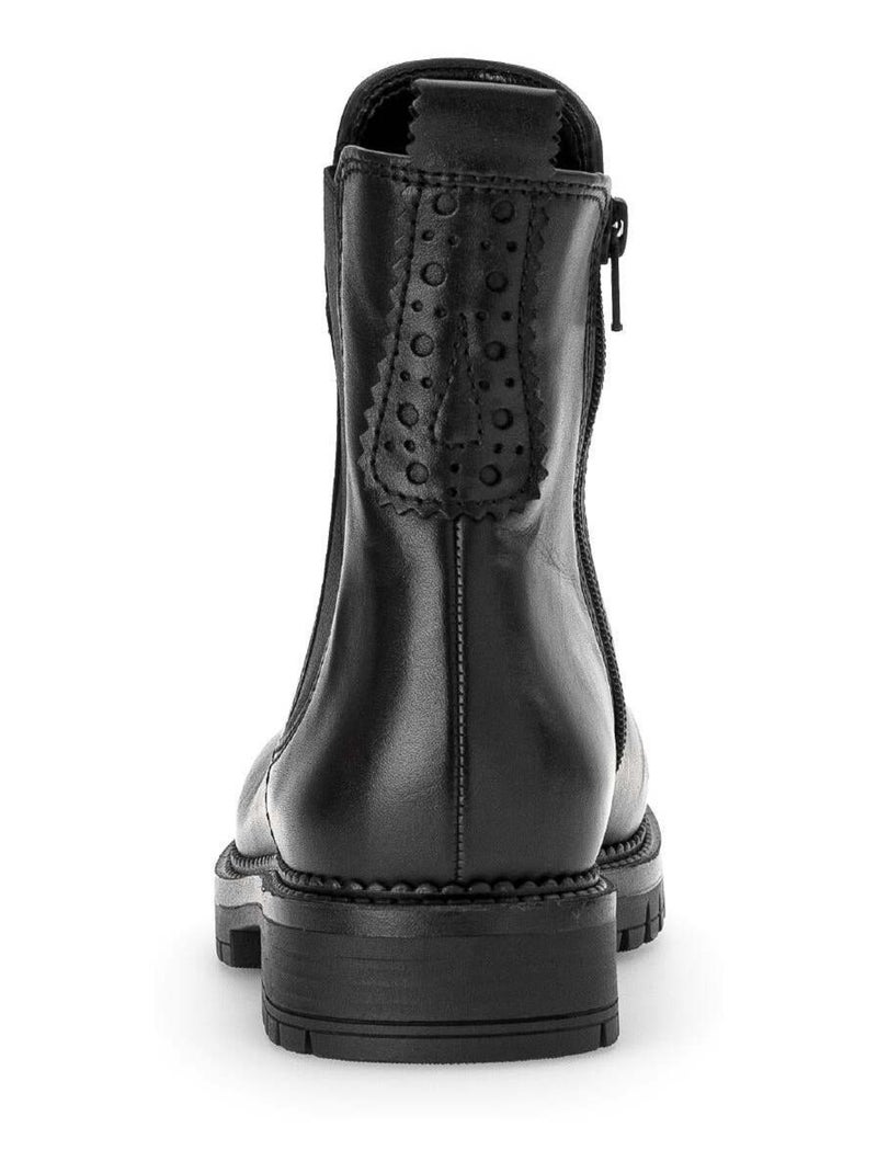 Bottines chelsea  en cuir lisse Noir - Kiabi