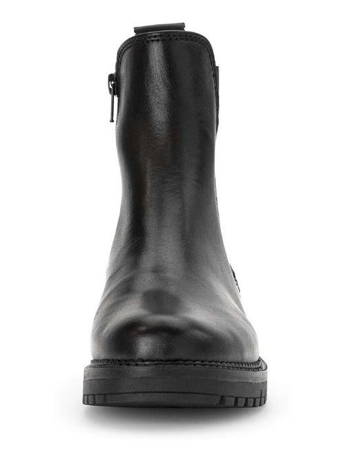 Bottines chelsea  en cuir lisse - Kiabi