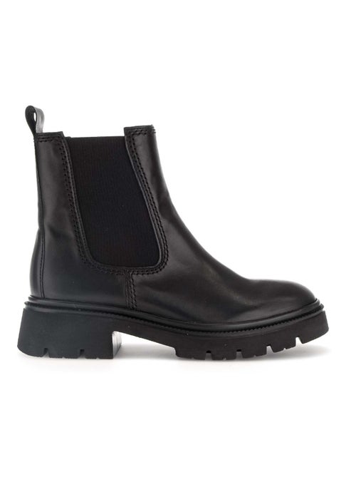 Bottines chelsea  en cuir lisse - Kiabi