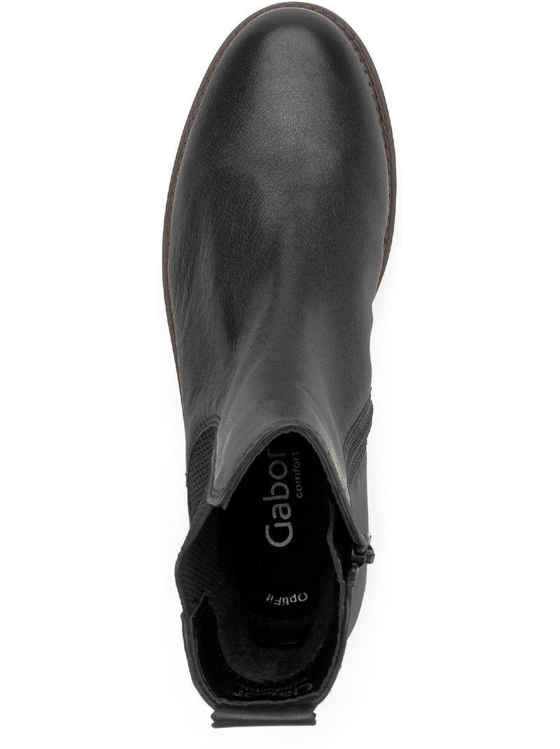 Bottines chelsea  en cuir lisse Noir - Kiabi