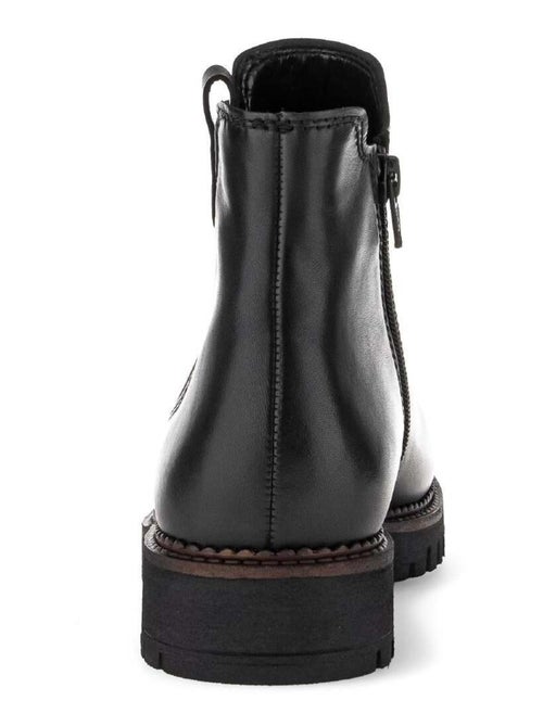 Bottines chelsea  en cuir lisse - Kiabi
