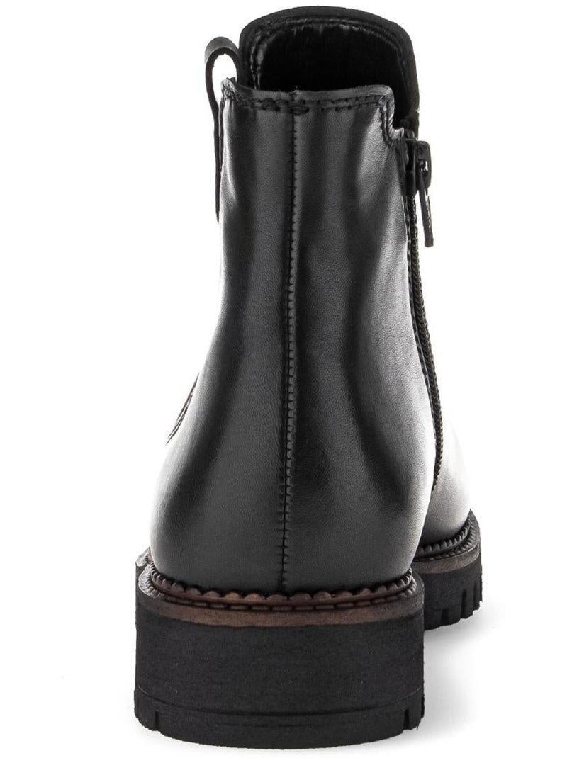 Bottines chelsea  en cuir lisse Noir - Kiabi