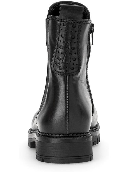 Bottines chelsea  en cuir lisse - Kiabi