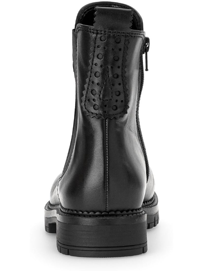 Bottines chelsea  en cuir lisse Noir Noir - Kiabi