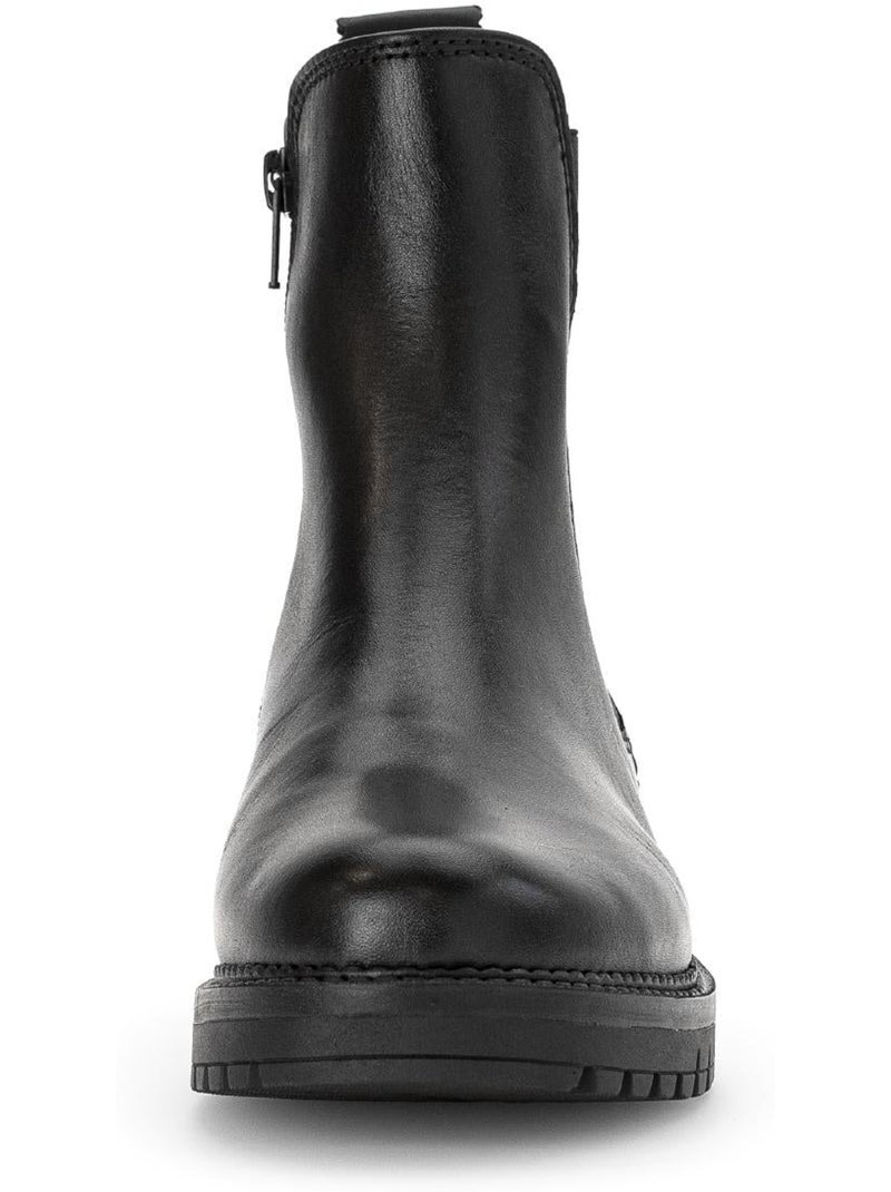 Bottines chelsea  en cuir lisse Noir Noir - Kiabi