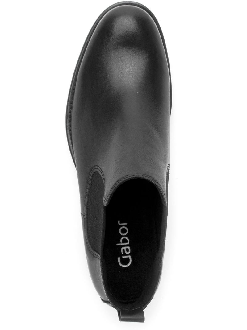Bottines chelsea  en cuir lisse Noir Noir - Kiabi