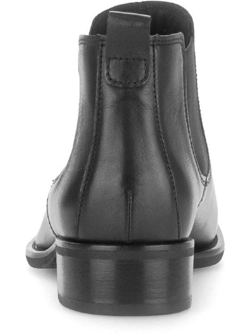 Bottines chelsea  en cuir lisse Noir Noir - Kiabi