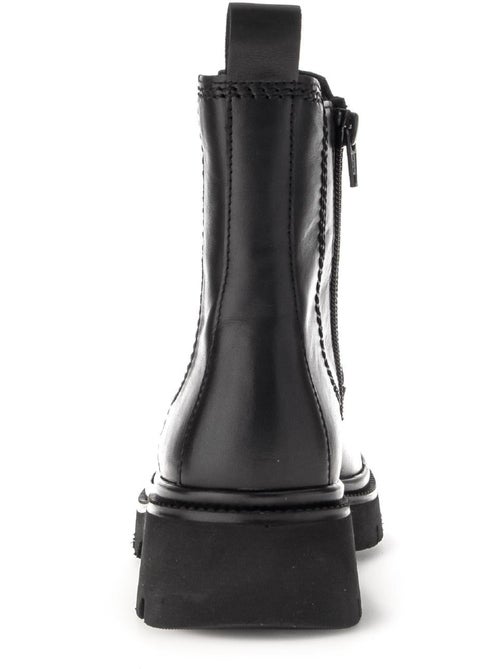 Bottines chelsea  en cuir lisse - Kiabi