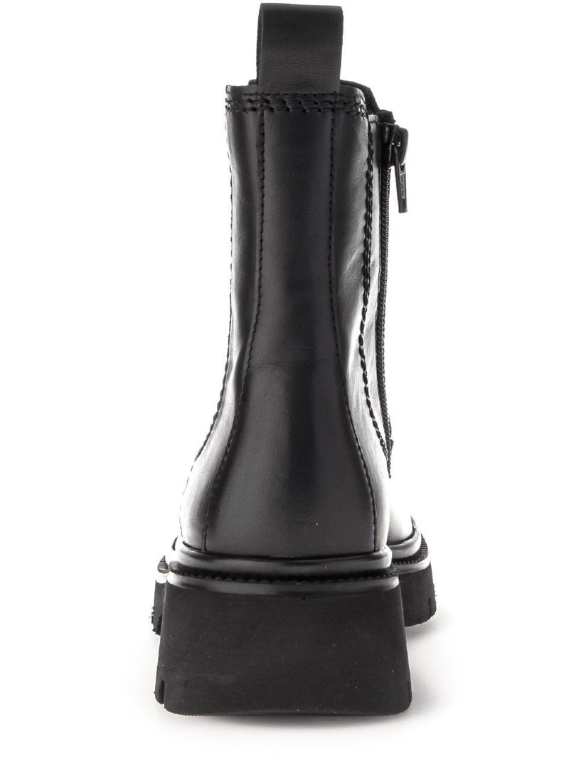 Bottines chelsea  en cuir lisse Noir Noir - Kiabi