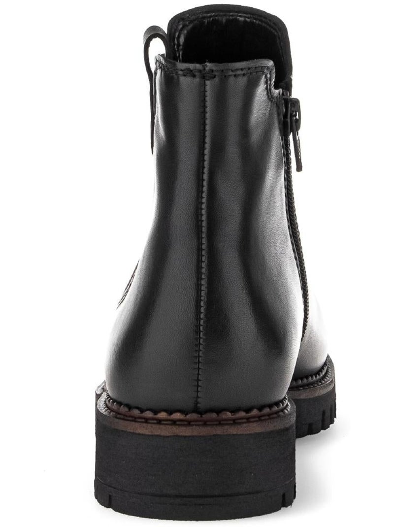 Bottines chelsea  en cuir lisse Noir Noir - Kiabi