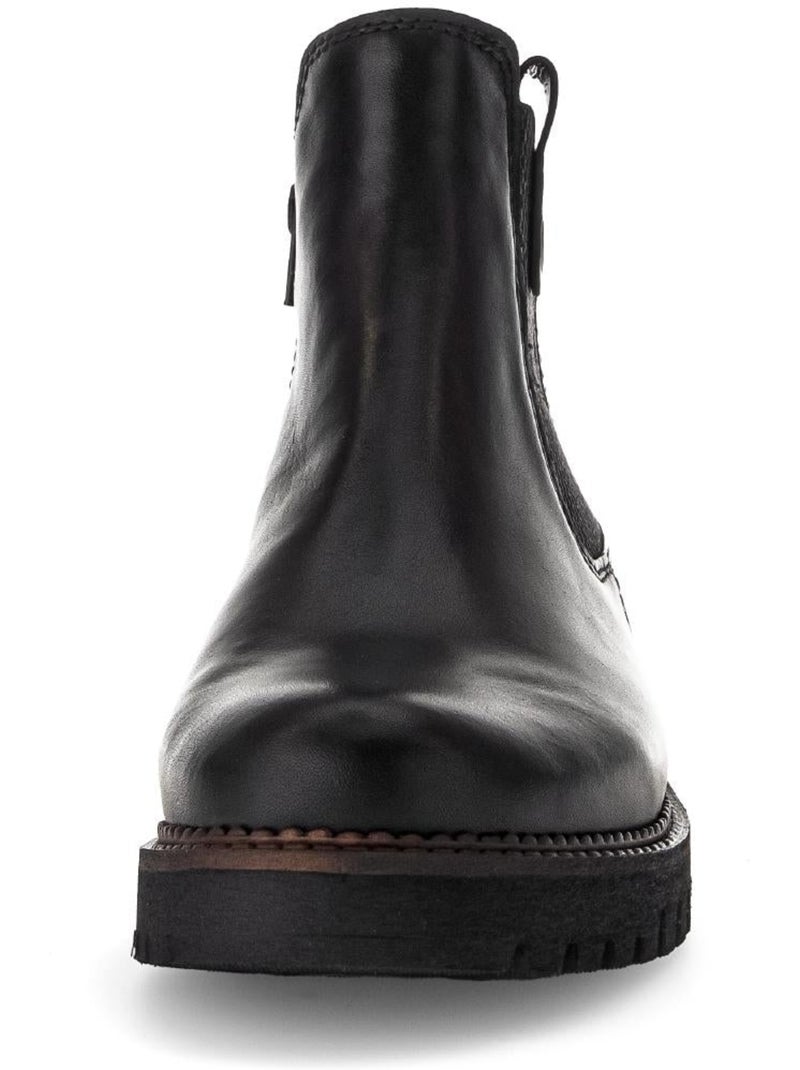 Bottines chelsea  en cuir lisse Noir Noir - Kiabi