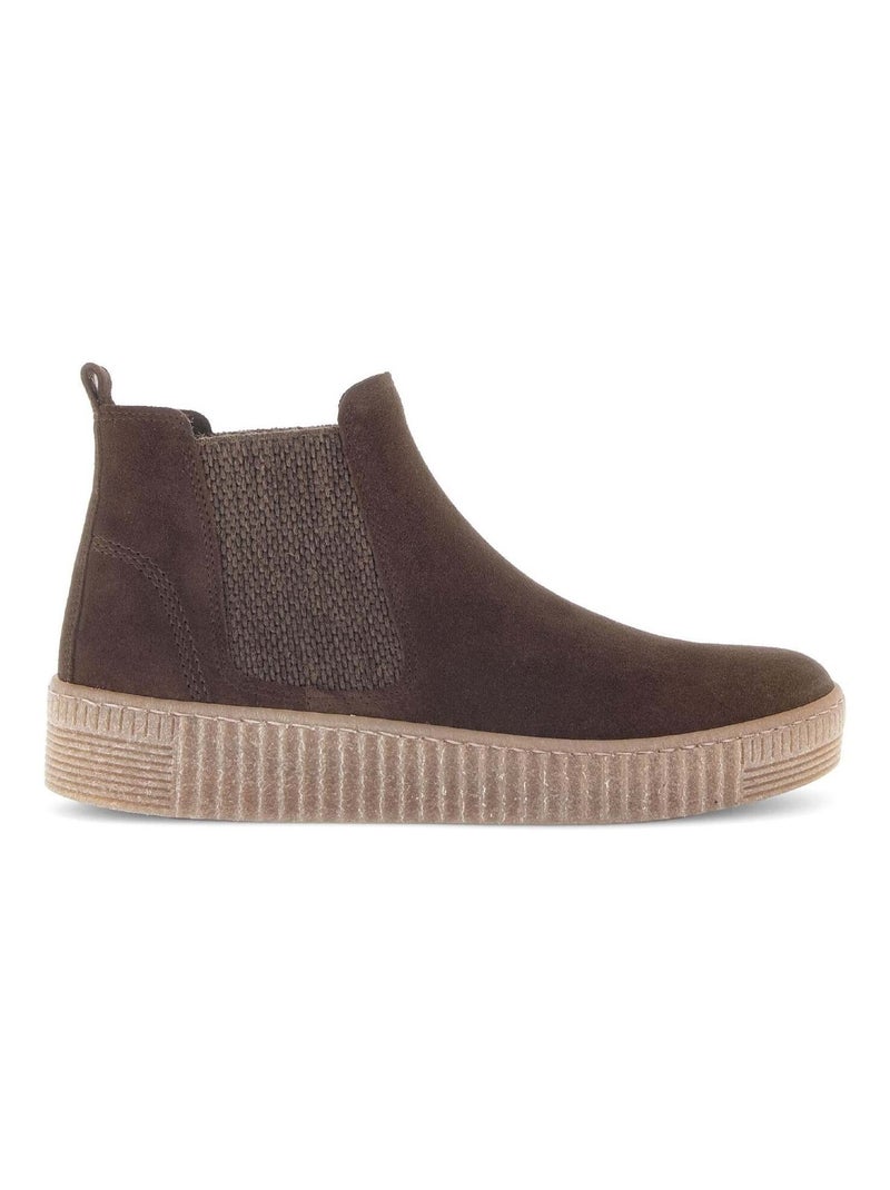 Bottines chelsea  en cuir Marron clair - Kiabi