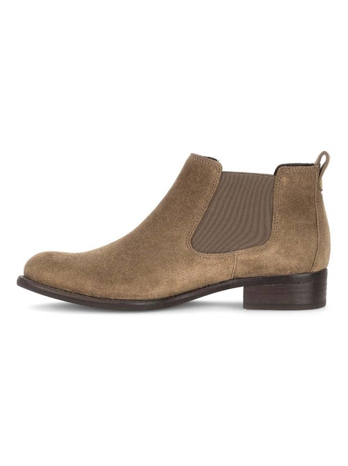 Bottines chelsea  en cuir - Kiabi