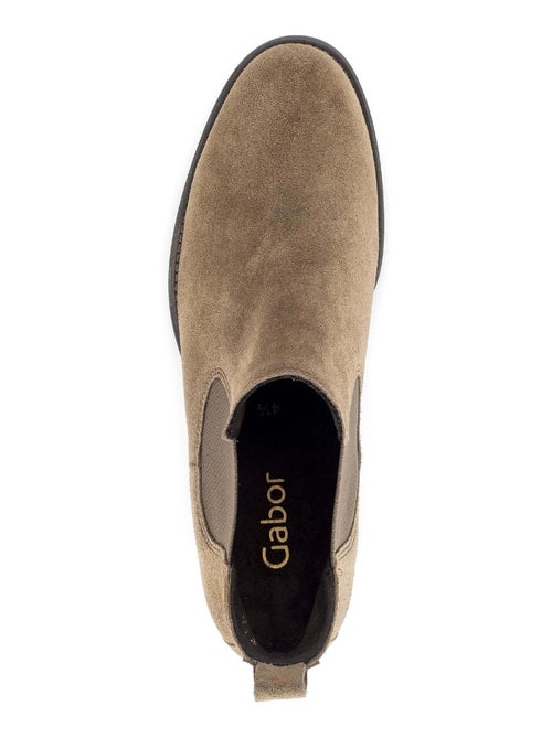Bottines chelsea  en cuir - Kiabi