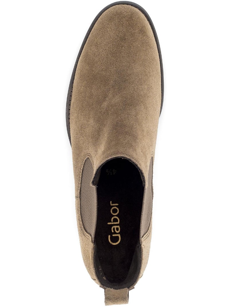 Bottines chelsea  en cuir Marron clair - Kiabi