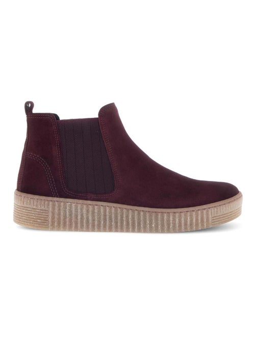 Bottines chelsea  en cuir - Kiabi