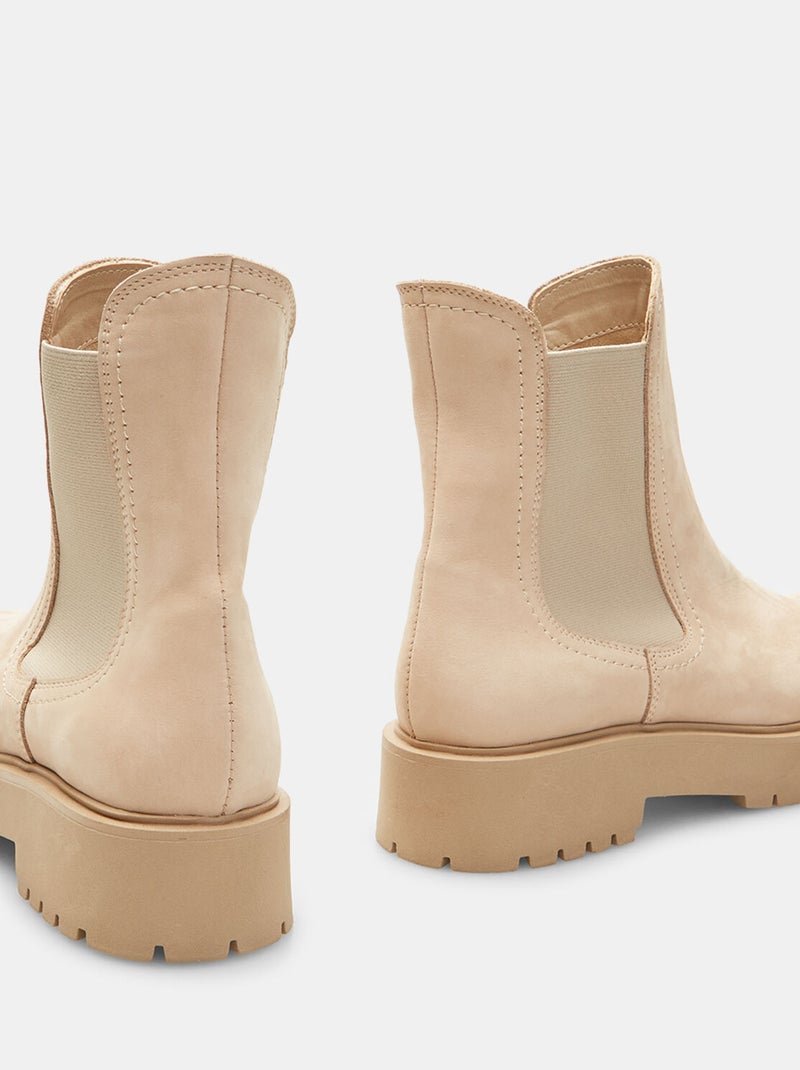 Bottines chelsea en cuir velours BATA Beige - Kiabi