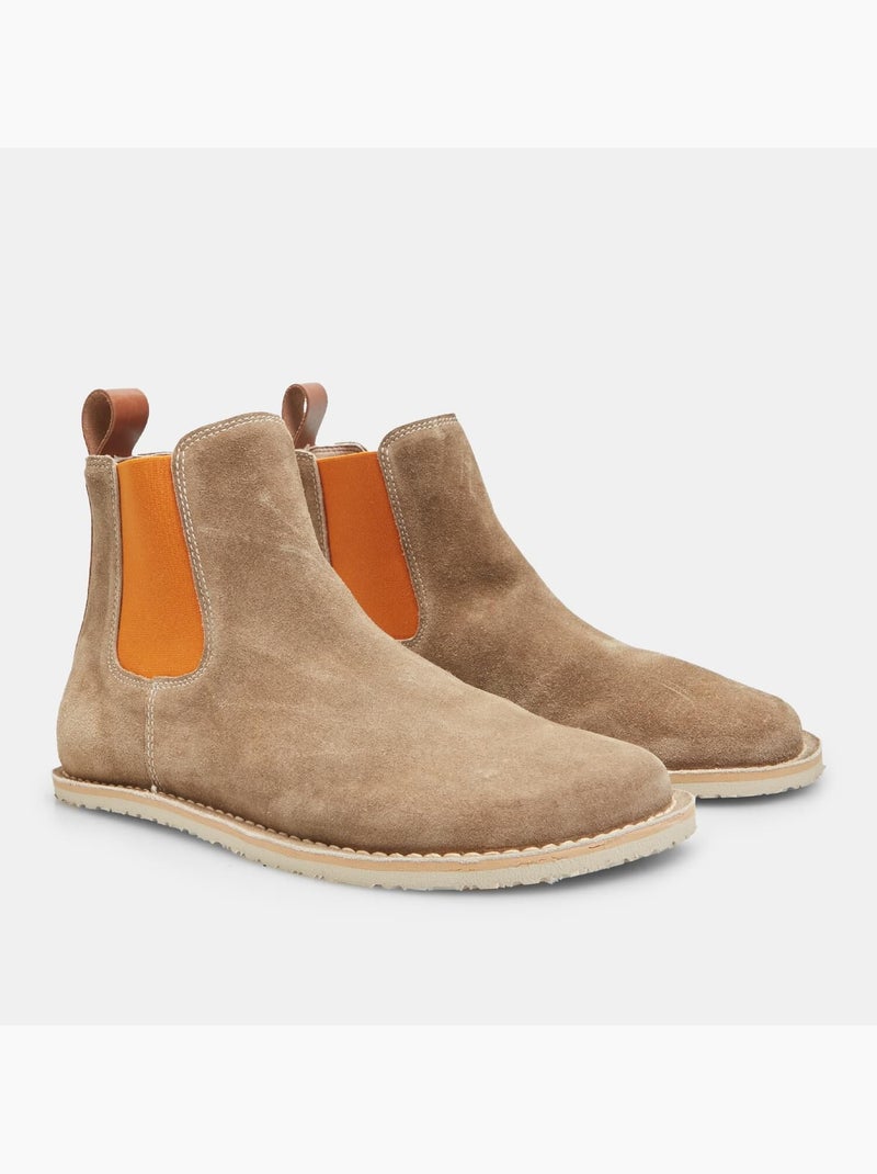 Bottines Chelsea en daim barefoot Bata Beige - Kiabi