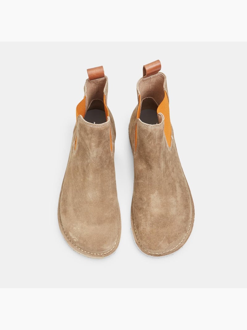 Bottines Chelsea en daim barefoot Bata Beige - Kiabi