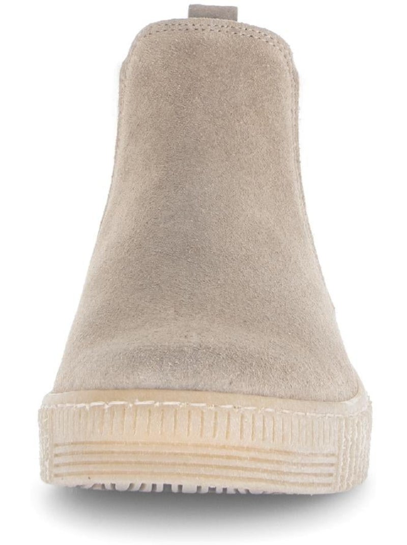 Bottines chelsea  en daim Beige - Kiabi