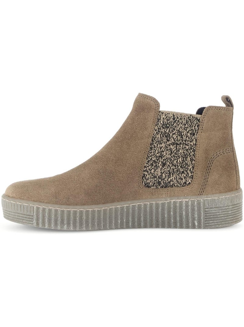 Bottines chelsea  en Nubuck Beige - Kiabi