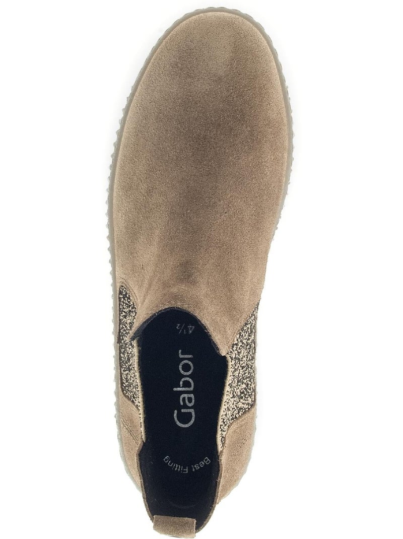 Bottines chelsea  en Nubuck Beige - Kiabi