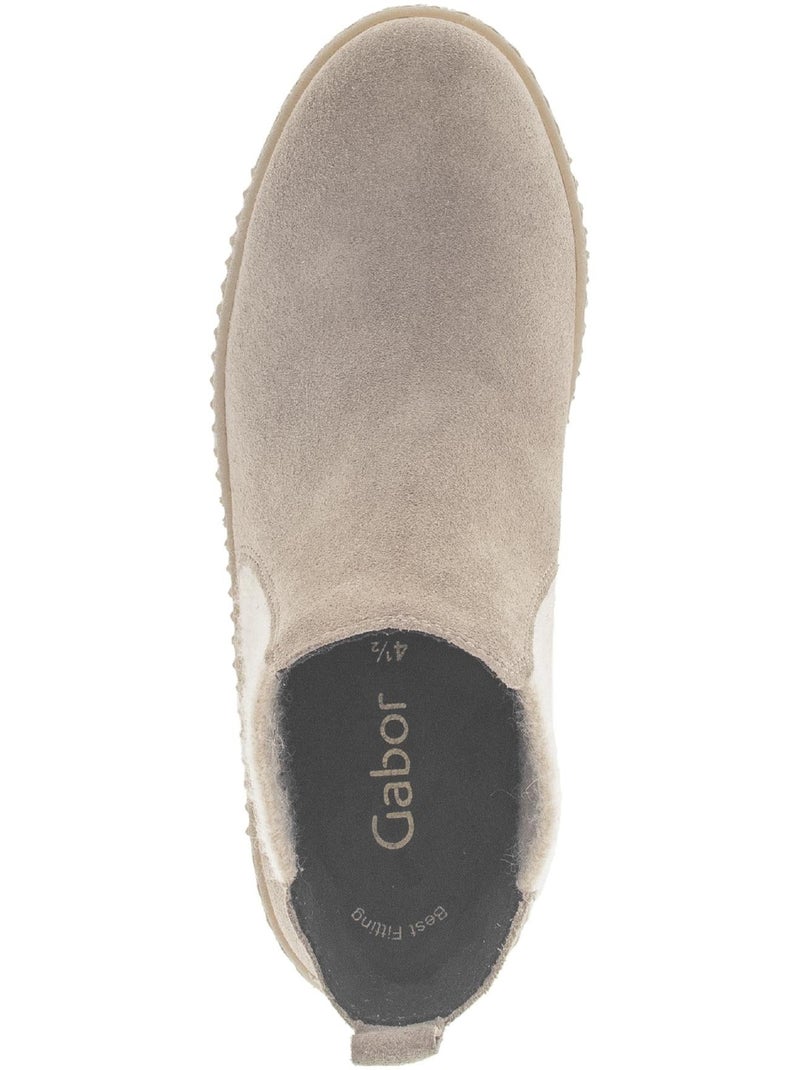 Bottines chelsea  en Nubuck Beige - Kiabi