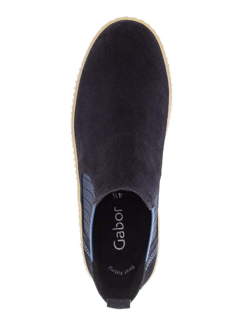Bottines chelsea  en Nubuck Bleu - Kiabi