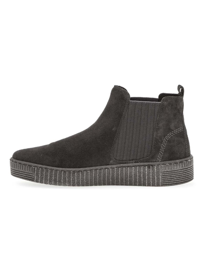 Bottines chelsea  en Nubuck Gris - Kiabi