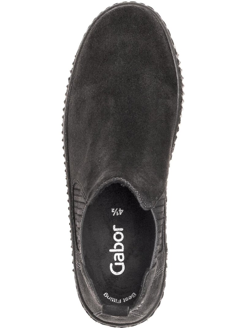 Bottines chelsea  en Nubuck Gris Gris - Kiabi