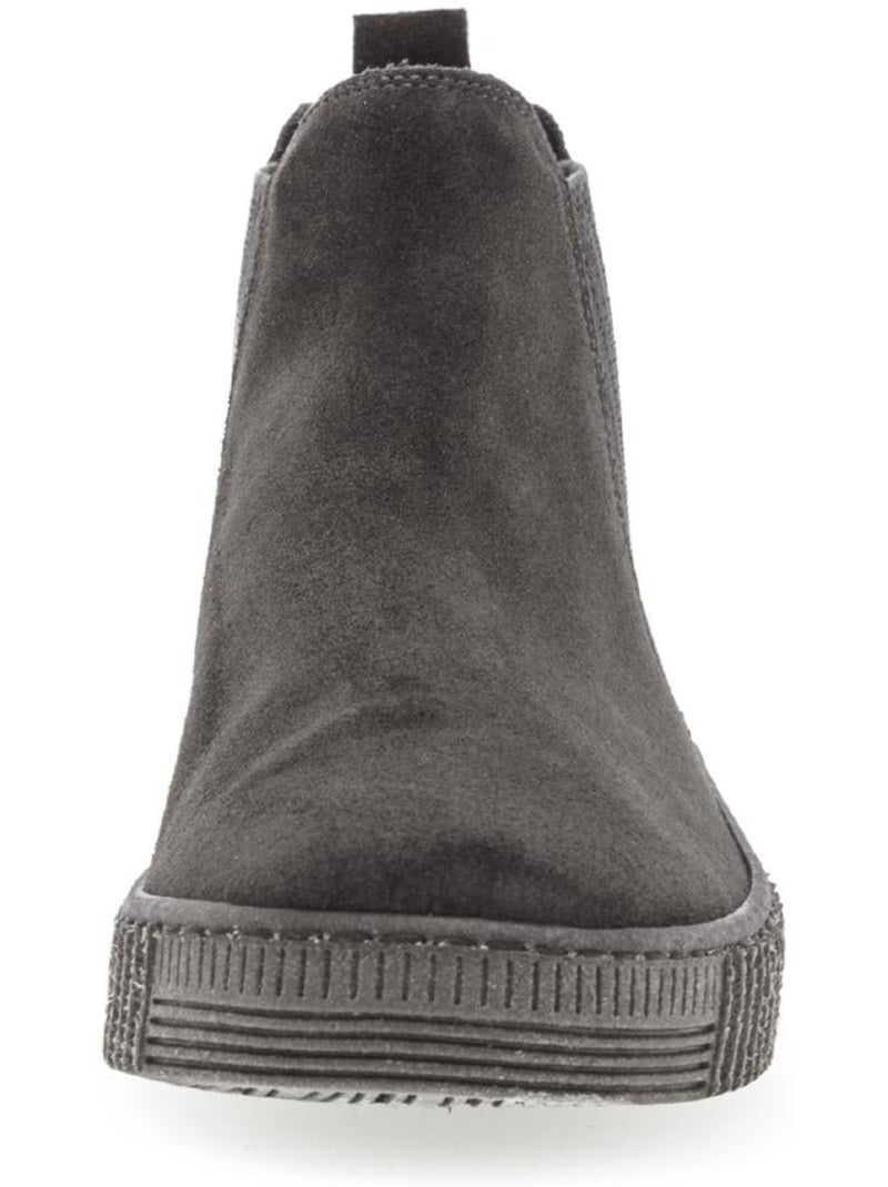 Bottines chelsea  en Nubuck Gris Gris - Kiabi
