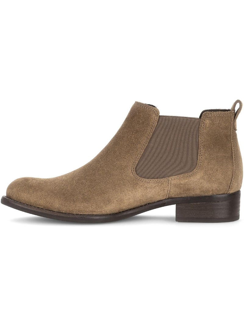 Bottines chelsea  en Nubuck Marron clair - Kiabi