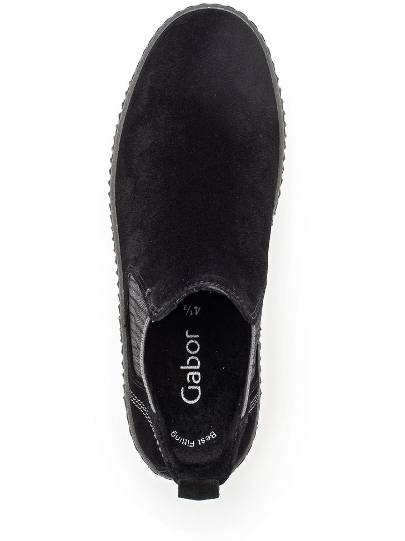 Bottines chelsea  en Nubuck Noir - Kiabi