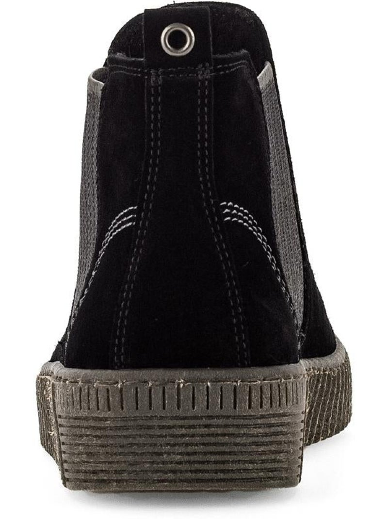 Bottines chelsea  en Nubuck Noir - Kiabi