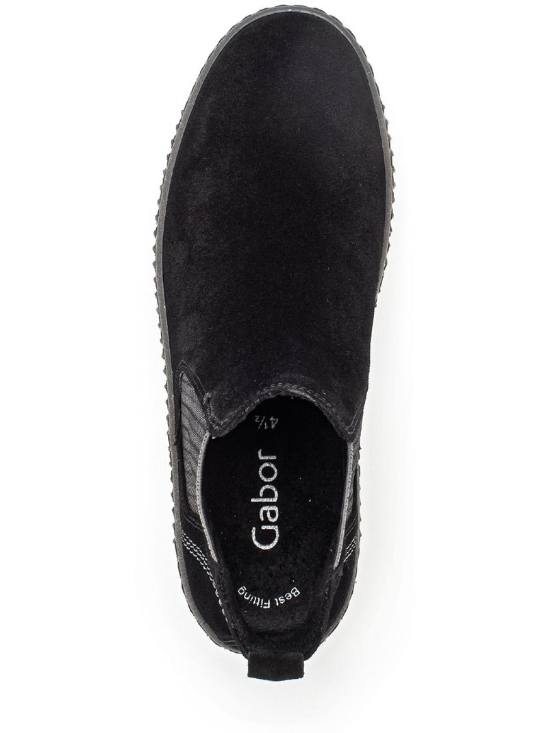 Bottines chelsea  en Nubuck Noir Noir - Kiabi
