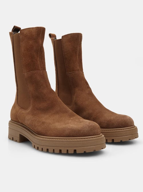 Bottines Chelsea en suède - Kiabi
