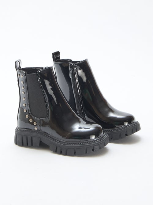 Bottines chelsea en verni - Kiabi