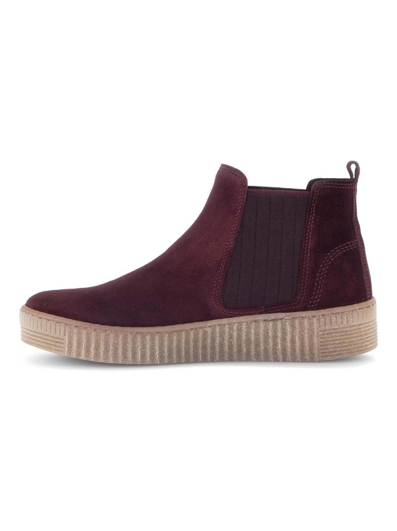 Bottines chelsea  enNubuck Rouge - Kiabi