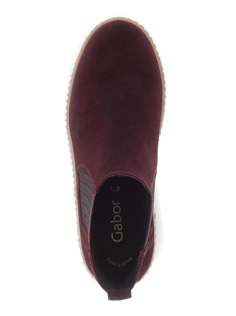 Bottines chelsea  enNubuck Rouge - Kiabi
