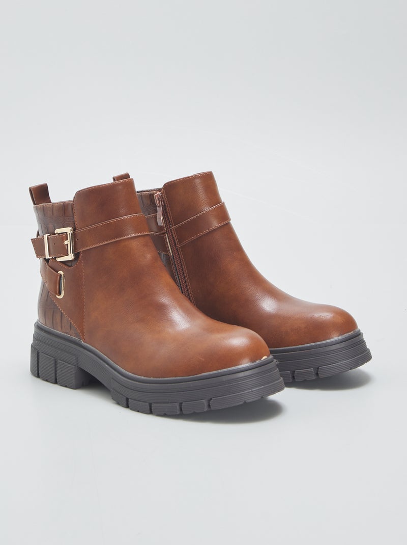Bottines chelsea Marron - Kiabi