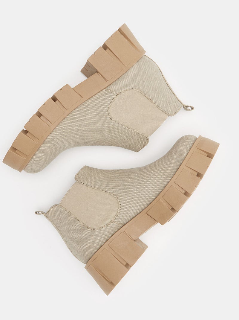 Bottines Chelsea semelles crantées BATA Beige - Kiabi