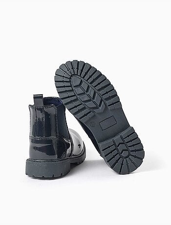 Bottines chelsea vernies avec semelle antidérapante
